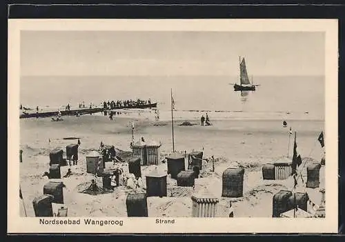 AK Wangeroog, Strand mit Blick zum Meer
