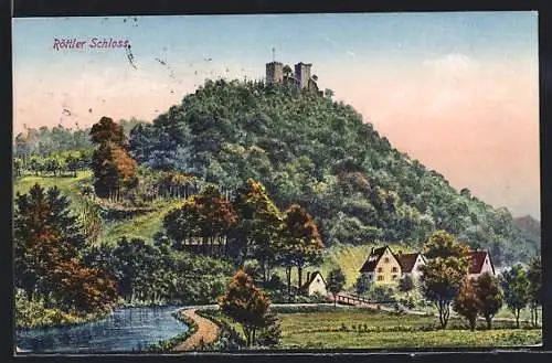 AK Lörrach, Röttler Schloss mit Flusspartie