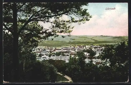 AK Lörrach, Teilansicht aus der Vogelschau