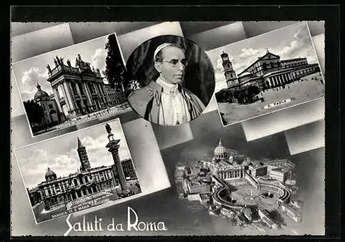 AK Rom, Papst Pius XII. in Rom, Basilica di S. Giovanni, S. Paolo