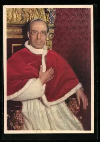 AK Papst Pius XII. im Portrait