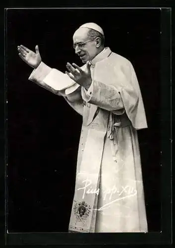 AK Papst Pius XII. im weissen Gewand
