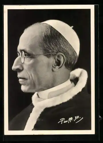 AK Porträt Papst Pius XII. im Profil