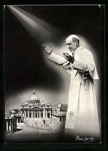 AK Papst Pius XII. mit Petersplatz