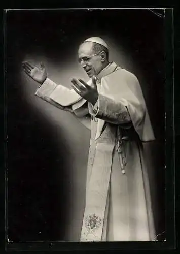 AK Papst Pius XII. spricht zu den Gläubigen