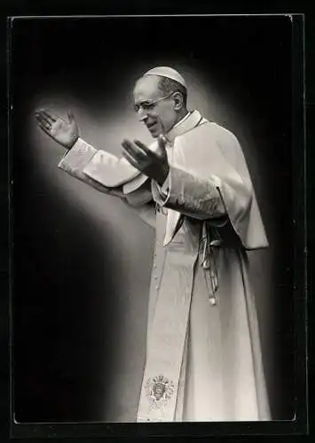 AK Papst Pius XII. spricht zu den Gläubigen