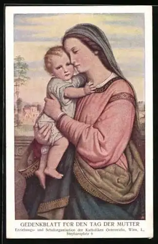 AK Maria mit Jesuskind, Muttertag