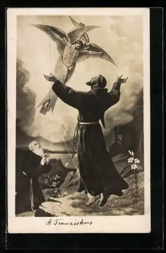 Künstler-AK St. Franciscus bei Jesu Himmelfahrt