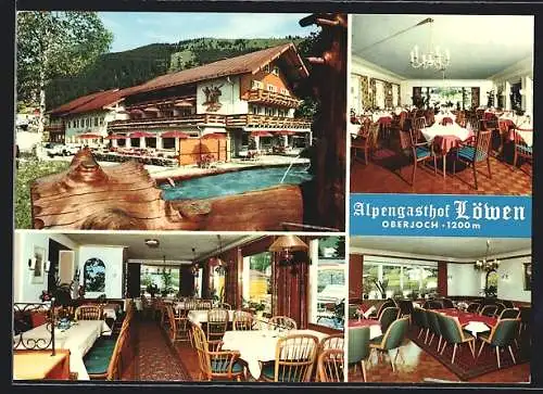 AK Oberjoch im Allgäu, Alpengasthof Löwen mit Innenansichten