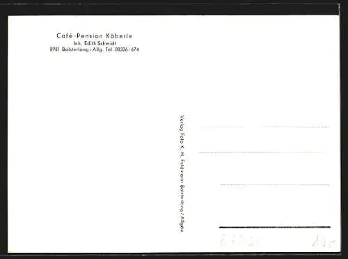 AK Bolsterlang /Allg., Café-Pension Köberle in Sommer und Winter, Innenansicht und Panoramablick