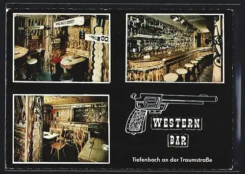 AK Tiefenbach bei Oberstdorf, Die Western Bar, Innenansicht im Saloon-Stil