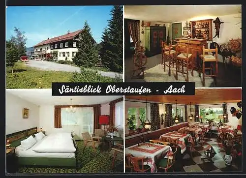 AK Oberstaufen-Aach, Schrothkurheim und Gästehaus Säntisblick, mit Innenansicht