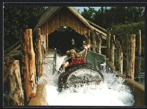 AK Sierksdorf, Gäste bei der Wildwasserfahrt im Hansaland