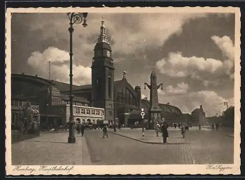 AK Hamburg-St.Georg, Partie am Hauptbahnhof