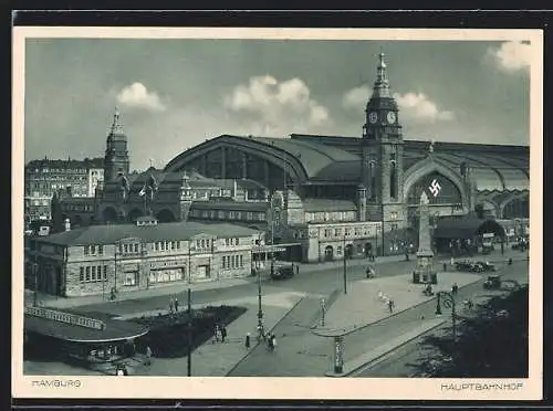 AK Hamburg-St.Georg, Der Hauptbahnhof unterm 