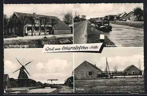 AK Ostgrossefehn, Partien an der Windmühle und am Kanal