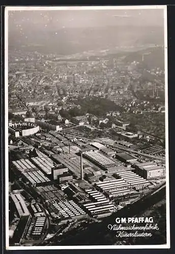 AK Kaiserslautern, G. M. Pfaff AG, Nähmaschinenfabrik aus der Vogelschau