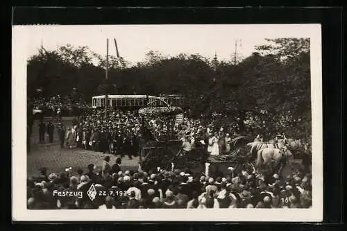 AK Wien, X. Dt. Sängerbundesfest 1928, Festwagen im Festzug