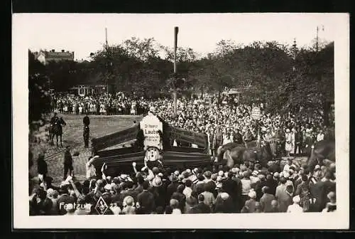 AK Wien, Festzug, Dr. Heinrich Laube-Wagen, 10. Deutsches Sängerbundesfest 1928