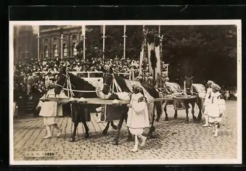 AK Wien, X. Deutsches Sängerbundesfest 1928, Weisser Festwagen