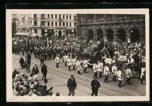 AK Wien, X. Deutsches Sängerbundesfest 1928, Festzug von Eisenerz