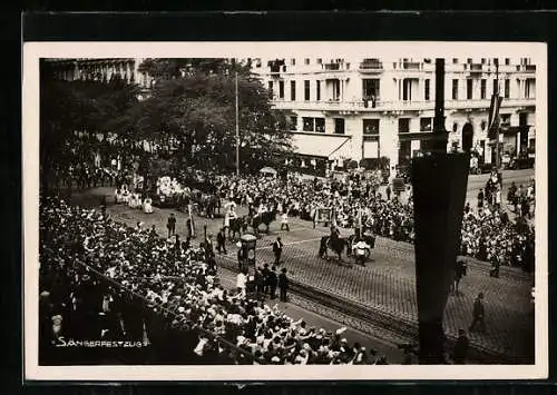 AK Wien, X. Deutsches Sängerbundesfest 1928, Blick auf den Festzug