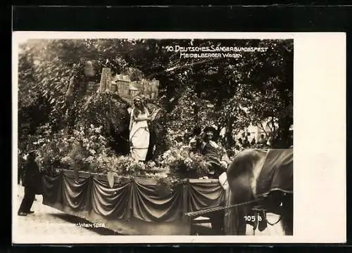 AK Wien, X. Deutsches Sängerbundesfest 1928, Heidelberger Wagen