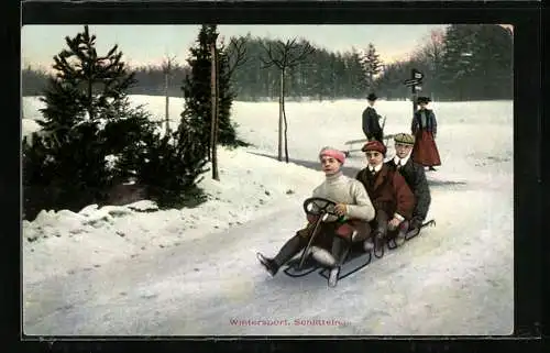 AK Gemeinsames Schlitten fahren im Winter