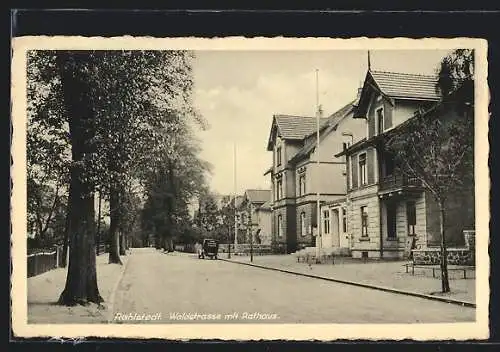 AK Hamburg-Rahlstedt, Waldstrasse mit Rathus