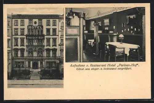 AK Hamburg-St.Georg, Hotel Pariser-Hof, Holzdamm 55