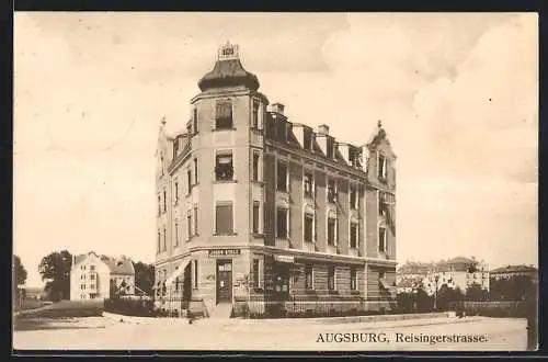 AK Augsburg, Gebäude mit Handlung von Jakob Stolz, Reisingerstrasse
