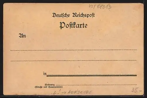 Lithographie Herdecke-West-Ende, Gasthaus R. Nockemann, Ortsansicht