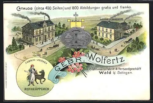 Lithographie Wald b. Solingen, Stahlwarenfabrik & Versandgeschäft Gebr. Wolfertz