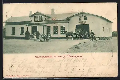 AK Kleinsolt, Gasthaus von A. Henningsen, Kutsche
