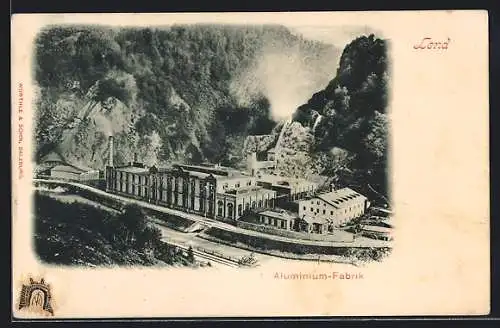 AK Lend im Pinzgau, Aluminium-Fabrik aus der Vogelschau