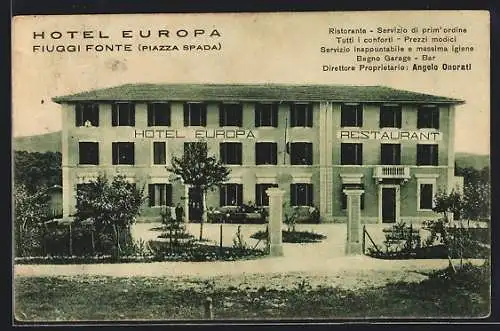 AK Fiuggi Fonte, Hotel Europa, Prop. Angelo Onorati