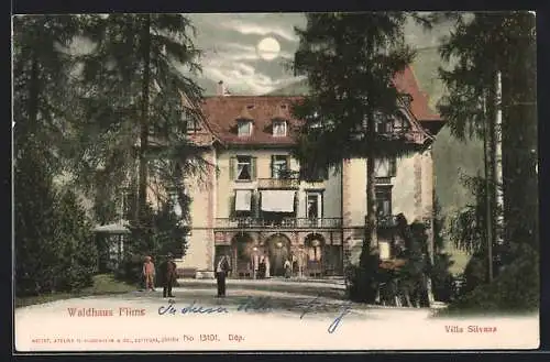 AK Waldhaus Flims, Villa Silvana mit Bäumen