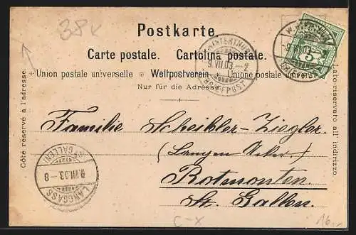 Lithographie Winterthur, Der Hof Eschenberg, Wald & Aussichtsturm, Bruderhaus, Kyburg, Nr. 119