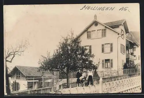 Foto-AK Mellingen, Haus mit Strassenpartie