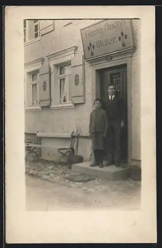 Foto-AK Neuenhof, Maler Georg Juchli, Zürcherstrasse 108