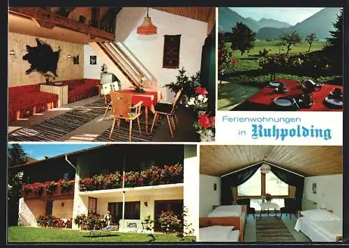 AK Ruhpolding, Vier Ansichten von Jochen Plenk-Ferienwohnungen