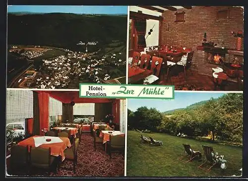 AK Rossbach /Wied, Vier Ansichten von Hotel-Pension Zur Mühle