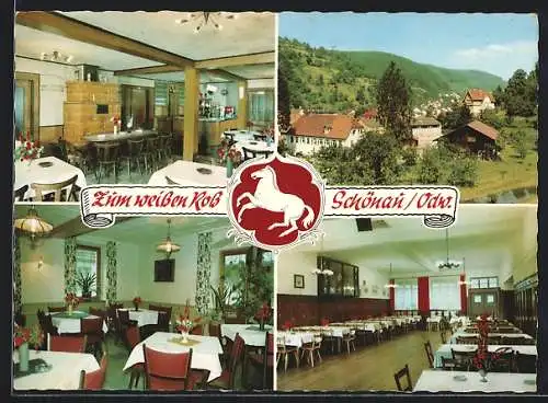 AK Schönau i. Odw., Gasthof-Restaurant Zum weissen Ross, Hauptstrasse 56