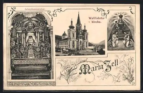 AK Maria Zell, Wallfahrtskirche, Schatzkammeraltar, Marienbildnis