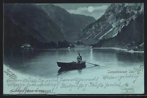 AK Eisenerz, Ruderer im Boot auf Leopoldsteiner See
