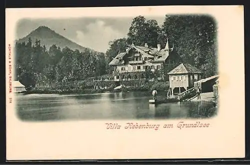 AK Grundlsee, Blick zur Villa Rebenburg
