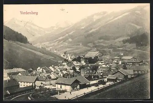 AK Vordernberg, Totalansicht von einem Berg aus