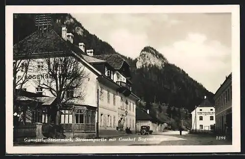 AK Gusswerk, Strassenpartie mit Gasthof Bogensberger