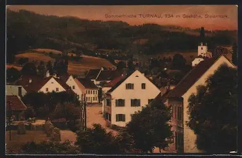 AK Turnau, Ortsansicht aus der Vogelschau