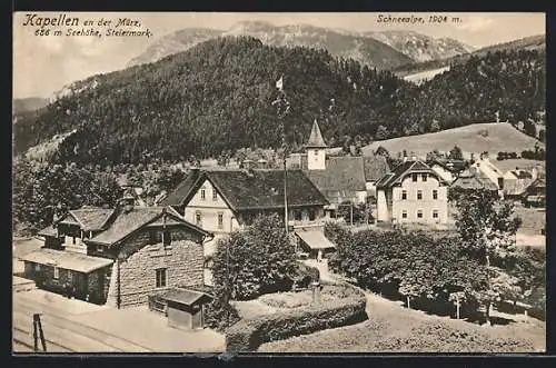 AK Kapellen an der Mürz, Ortsansicht mit Schneealpe